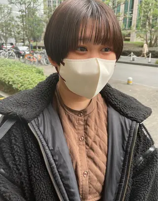 ショート 透明感ニュアンス 柔らかstyle🤍のヘアスタイル