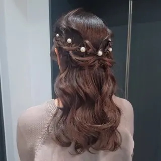 セミロング ヘアアレンジ ヘアアレンジ/透明感 カラー/AKARIのヘアスタイル