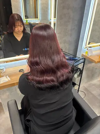 ロング カラー パーマ ヘアアレンジ 透明感ブリーチカラー 🌈TOMOHIROのヘアスタイル