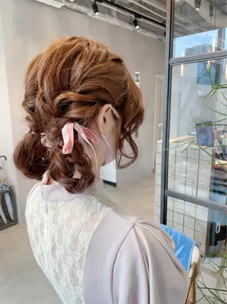 セミロング ヘアアレンジ 透明感カラー✨艶髪 制作🌱山根あゆみのヘアスタイル