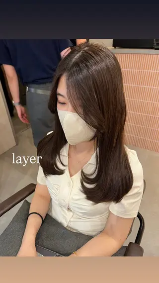 セミロング カラー 梅田/似合わせボブ /顔周り/RINKAのヘアスタイル