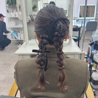 ロング ヘアアレンジ JUNSHIN🦋 ヘアセット／カラーのヘアスタイル