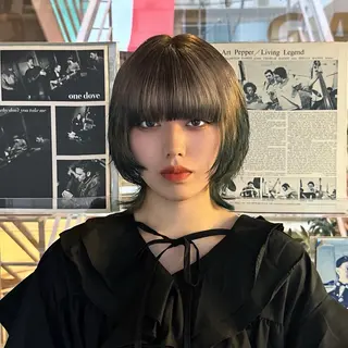 ミディアム カラー デザインカラー/中性 ウルフ/mitsuのヘアスタイル