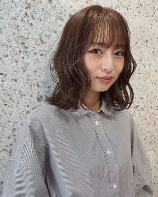 ミディアム カラー ココロ♩カラー/ ブリーチ  大名のヘアスタイル