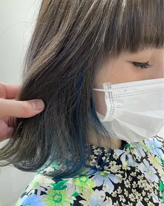 ミディアム カラー ブリーチなしWカラー /酸性ストレート河本のヘアスタイル