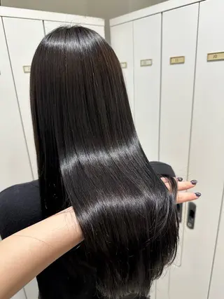 ロング カラー パーマ ブリーチ/艶カラー /縮毛矯正/みなのヘアスタイル