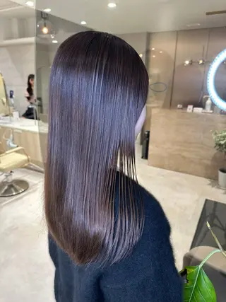 セミロング 地毛風縮毛矯正/ コウノリナのヘアスタイル