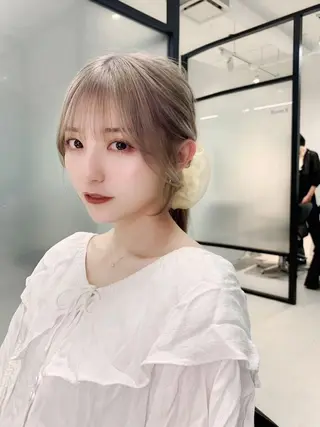 ロング カラー ヘアアレンジ 透明感ラベンダー💗 SHOのヘアスタイル