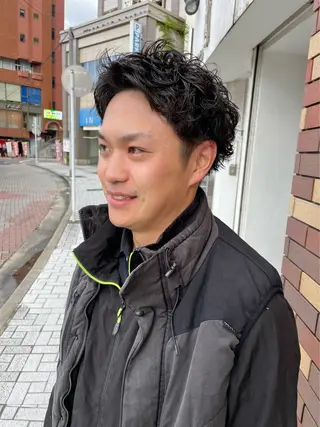 ショート パーマ メンズ grAt所属・森 真伊希のヘアスタイル