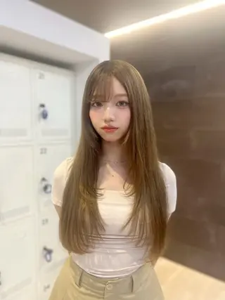 ロング カラー 岡山ハイトーン・ ルーツカラー/こもものヘアスタイル