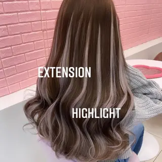 ロング カラー エクステ🩵ブリーチ 韓国ヘア🩵KAEのヘアスタイル