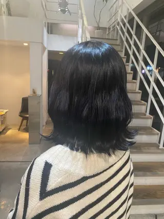 ミディアム カラー MINENO🌼 パーマ⚡️ブリーチのヘアスタイル