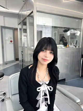 セミロング 韓国/顔周り/透明感 /レイヤー/ひなたのヘアスタイル