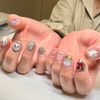 ネイル amuse 手書きニュアンスのネイルデザイン