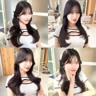ロング カラー 🇰🇷韓国風くびれ ヘア🇰🇷中村優大のヘアスタイル