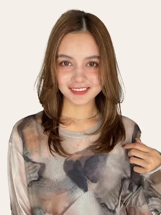 ミディアム レイヤー/ボブ/ 透明感カラー/ニワのヘアスタイル