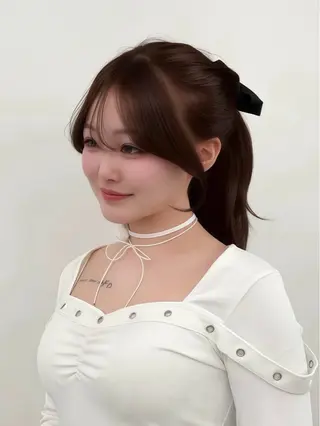 ロング カラー 韓国ヘア/レイヤー/ 顔まわり足立遥奈のヘアスタイル