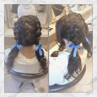 セミロング ヘアアレンジ ヘアセット/着付け 𓇼 松本 夏美𓇼のヘアスタイル