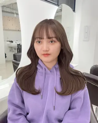 ロング カラー 新宿/韓国ヘア/ 髪質改善ストレートのヘアスタイル