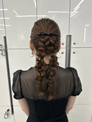 ロング ヘアアレンジ 韓国ヘア/顔周り ヘアセット/加藤優里のヘアスタイル