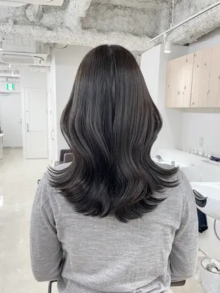 ロング カラー 新宿/韓国ヘア/ 髪質改善ストレートのヘアスタイル