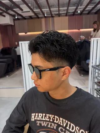 ショート メンズ R/🤎 パーマ&ブリーチ🔥のヘアスタイル