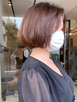 ショート カラー 透明感/オリーブ/ グレージュ/YUKAのヘアスタイル