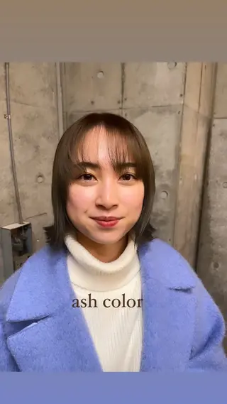 ミディアム カラー 🌱ぱっつとボブカ ット🌱/Ryotaのヘアスタイル