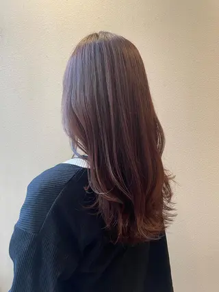 セミロング カラー アンニュイヘア/ 顔周りカット/眞弓萌のヘアスタイル