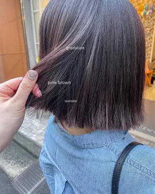 ショート カラー ボブ ブリーチ/miinaのヘアスタイル