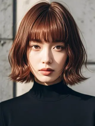 ミディアム ウルフカット 811 大阪梅田 ウルフのヘアスタイル