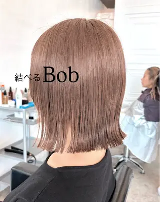 ミディアム カラー ヘアアレンジ 🌱ボブ/レイヤー/ ベージュ/あやみ✨のヘアスタイル