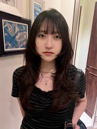 ロング カラー 有賀 颯天のヘアスタイル