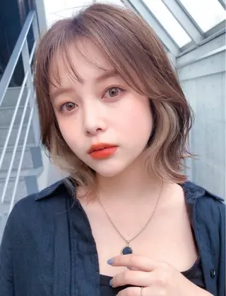 ミディアム SYU/表参道 /艶カラー/縮毛矯正のヘアスタイル