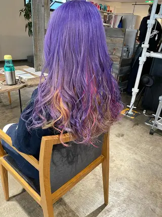 セミロング カラー ハイトーン/レイヤー /ケアブリーチ石川治のヘアスタイル