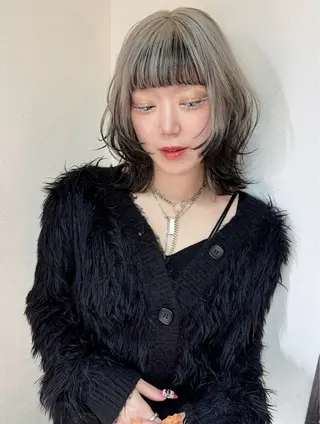 ミディアム カラー パーマ ヘアアレンジ 【.ico】心斎橋/ ウルフ/飛田ゆうきのヘアスタイル