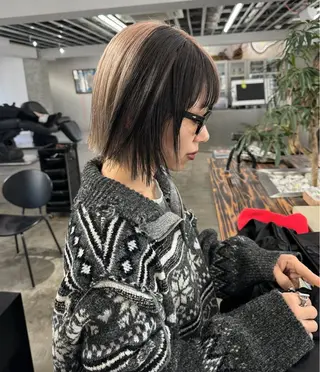 ミディアム カラー パーマ ヘアアレンジ メンズ 心斎橋美容室 Junのヘアスタイル