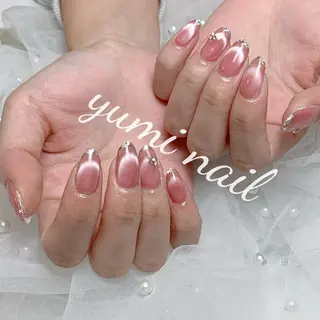 ネイル shineジェル& チップ長さだしのネイルデザイン