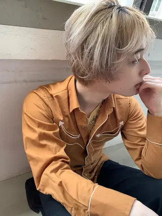 ショート カラー メンズ pole/apartment所属・💓パーマ，💗 レイヤーカットのヘアスタイル