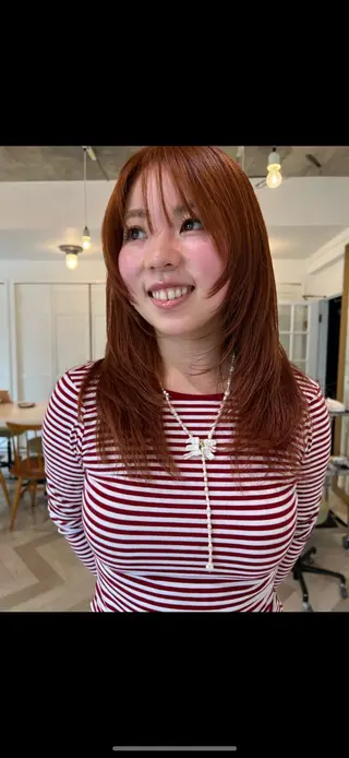 カラー ブリーチカラー🎀 韓国風/寺門美優のヘアスタイル