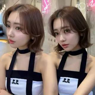 ショート 新宿/韓国風レイヤー /艶カラーRionaのヘアスタイル