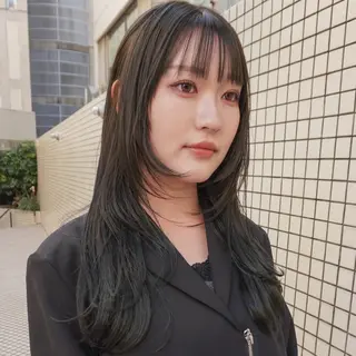 セミロング カラー ニュアンスデザイン/ SHOUTOのヘアスタイル