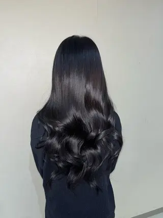 ロング カラー 艶カラー/暗髪/韓国 /着付け/ムカワのヘアスタイル