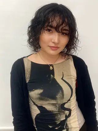 ショート カラー パーマ ウルフレイヤー エクステ/kokiのヘアスタイル