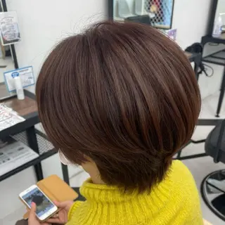 ショート カラー パーマ ヘアアレンジ メンズ キッズ ネイル マツエク・マツパ アイブロウ mona/ ストレートスタイル✨のヘアスタイル