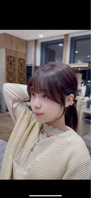 セミロング カラー 新宿/レイヤー 顔周りカット溝手優太のヘアスタイル