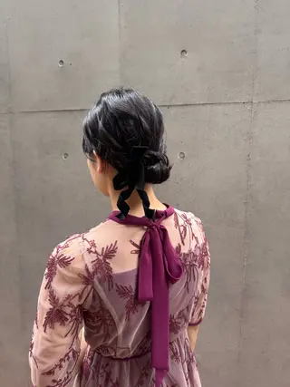 ミディアム ヘアアレンジ 【ヘアセット/美眉】 吉川玲のヘアスタイル