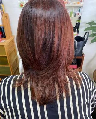 ミディアム カラー hair design chouette所属・品川 苑花のヘアスタイル