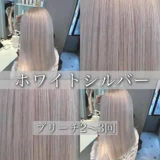 セミロング カラー 🪄池袋ハイトーン 🪄ブリーチカラーのヘアスタイル
