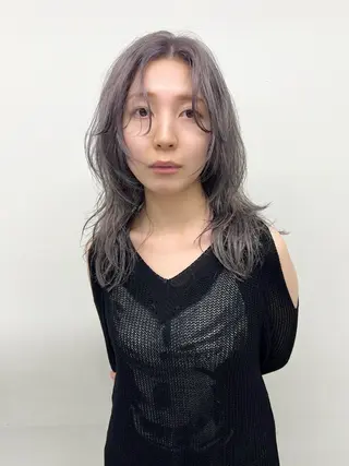 セミロング カラー 樫原裕二/レイヤー カット/透明感カラーのヘアスタイル